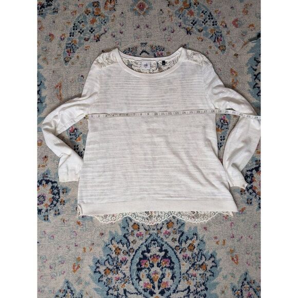Cabi Sophia Sweater White/Cream Lace Back Top Style 5005 -‎ Medium - Picture 7 of 9